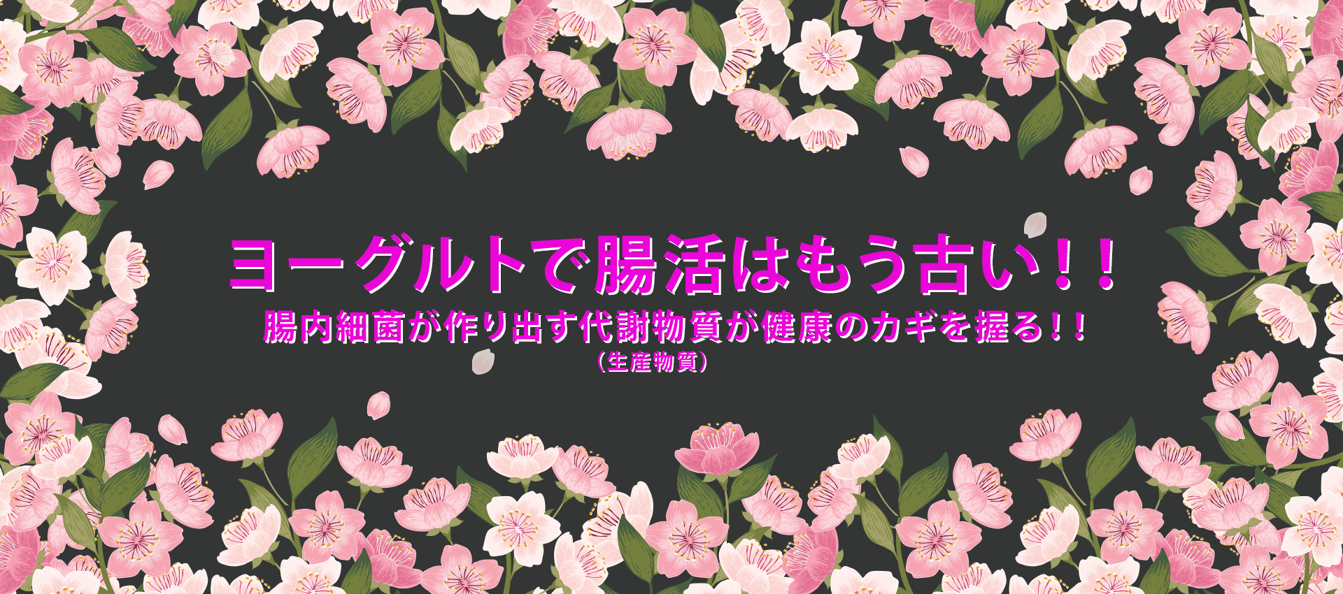 ヨーグルトで腸活はもう古い！！ 腸内細菌が作り出す代謝物質が健康のカギを握る！！